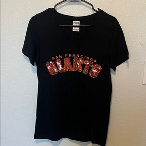 PINK Victoria's Secret Black and Orange San Francisco Giants Tee